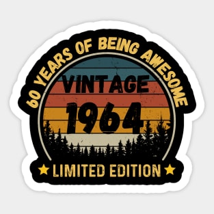 Vintage 1964 Limited Edition 60th Birthday 60 Year Old Gift Sticker